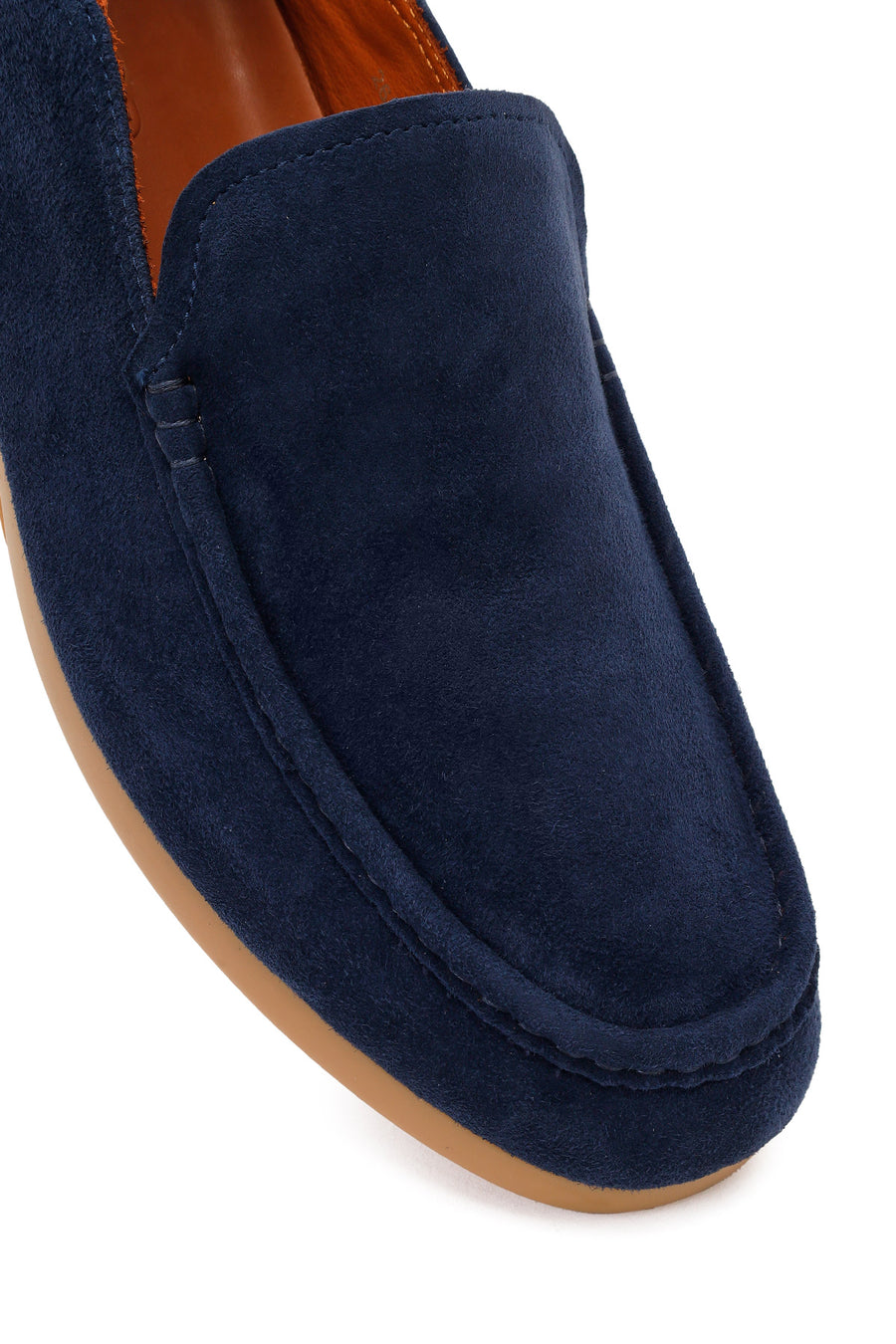 Erkek Lacivert Süet Deri Loafer