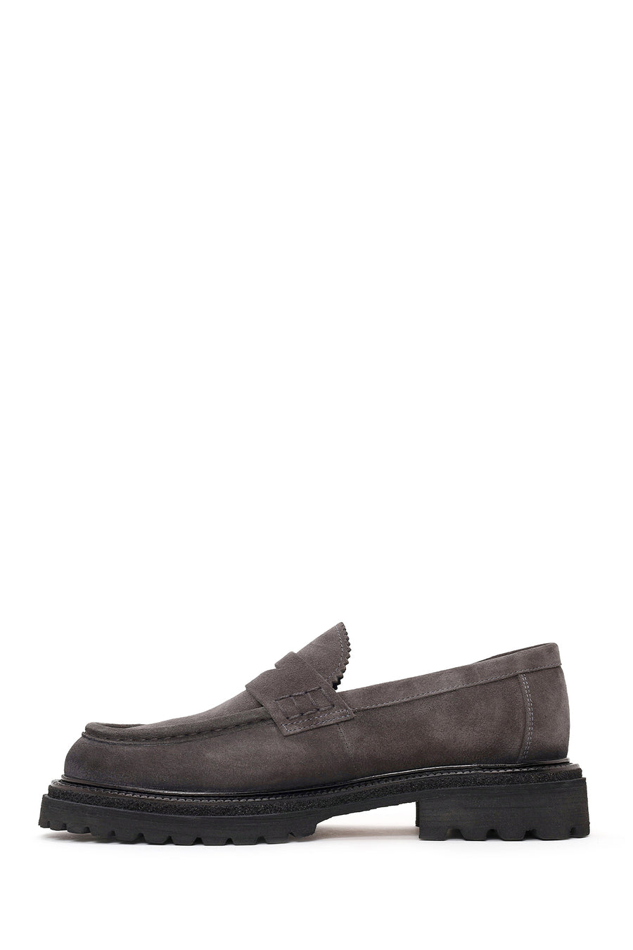 Male Gray Suede Loafers