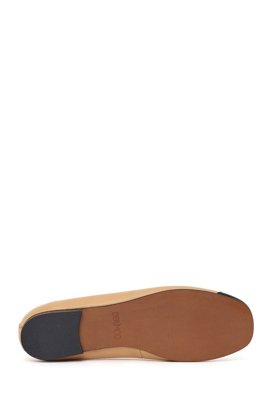 Women's Beige Leather Ballerinas