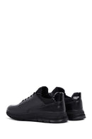 Erkek Siyah Bağcıklı Deri Casual Sneaker | Derimod