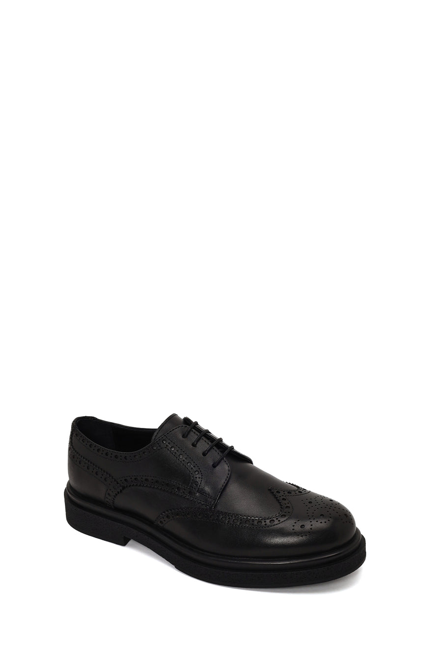 Male Black Lace-up Leather Casual Shoes
