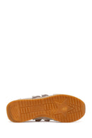 Women's Beige Strapped Suede Leather Ballet Flats | Derimod