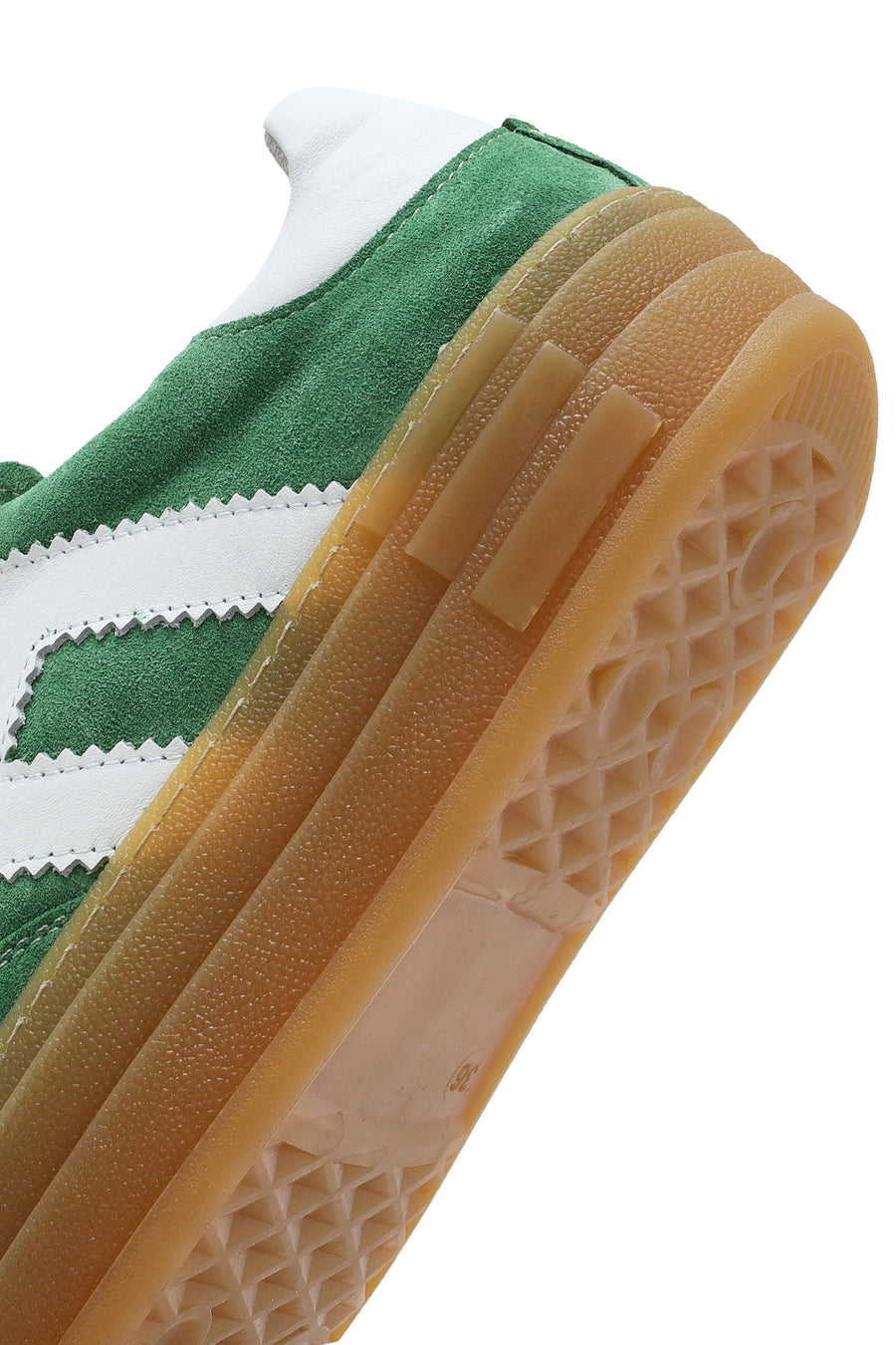 Women's Green Lace-Up Suede Leather Sneakers