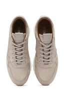 Erkek Bej Bağcıklı Deri Sneaker | Derimod