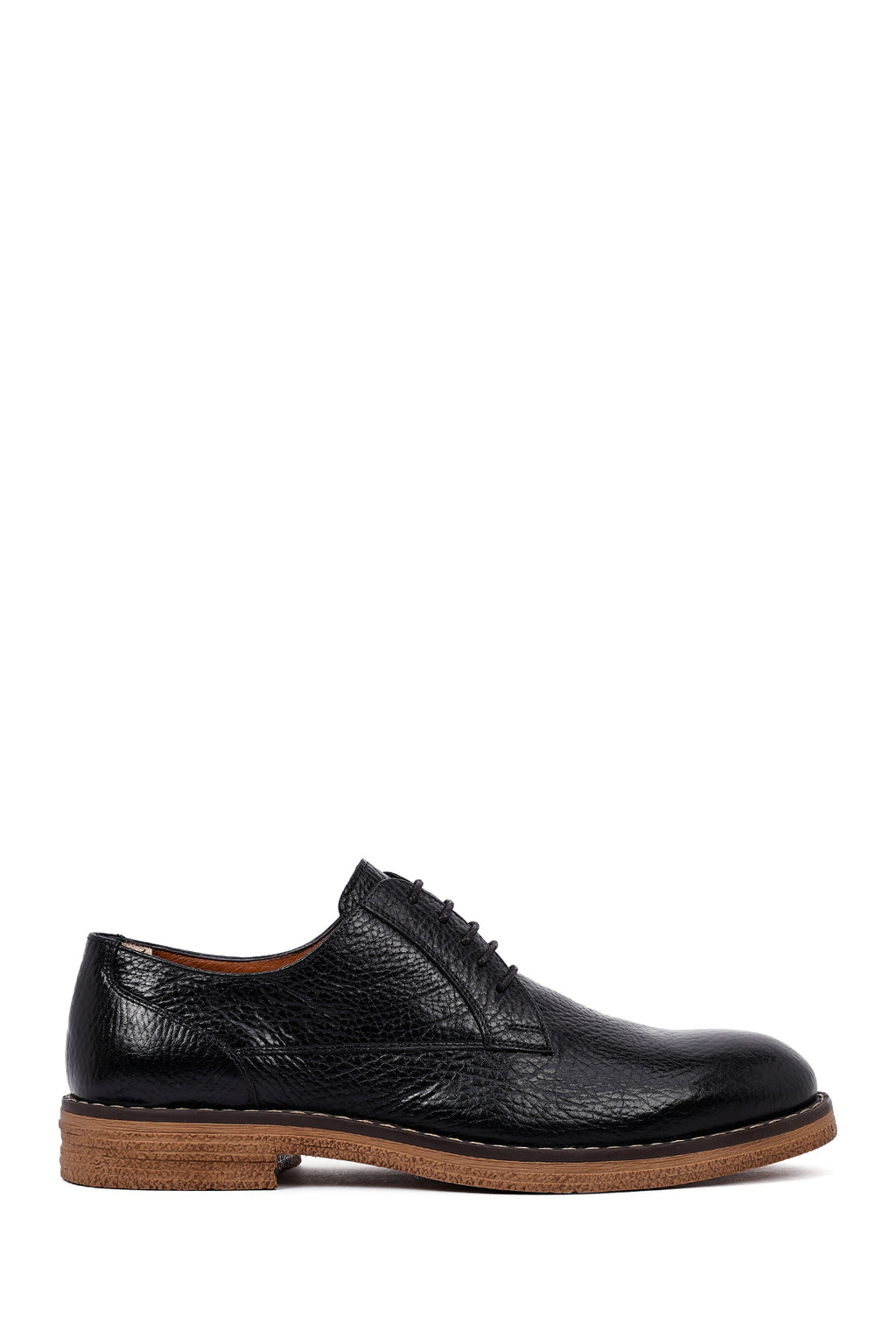 Erkek Siyah Bağcıklı Deri Casual Ayakkabı