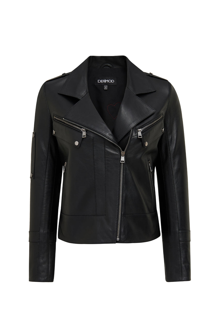 Roma Women's Black Biker Leather Jacket