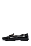 Women's Black Buckle Detailed Leather Loafer | Derimod