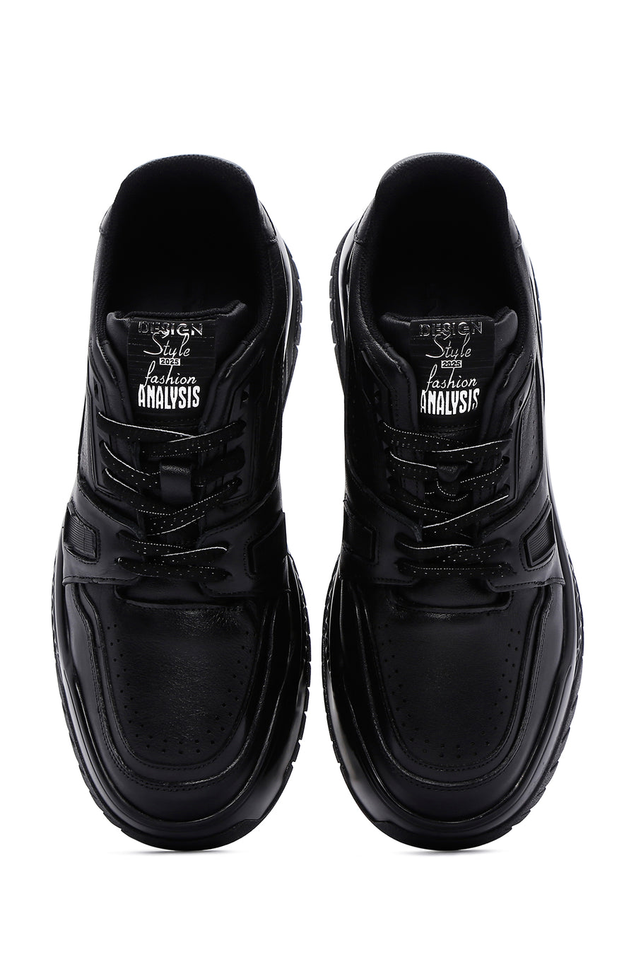 Erkek Siyah Deri Kalın Tabanlı Sneaker