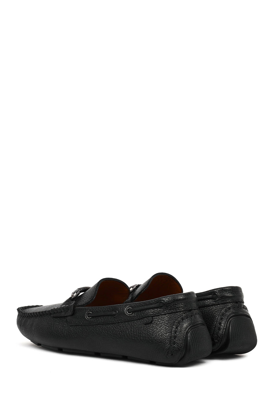 Erkek Siyah Tokalı Deri Casual Loafer