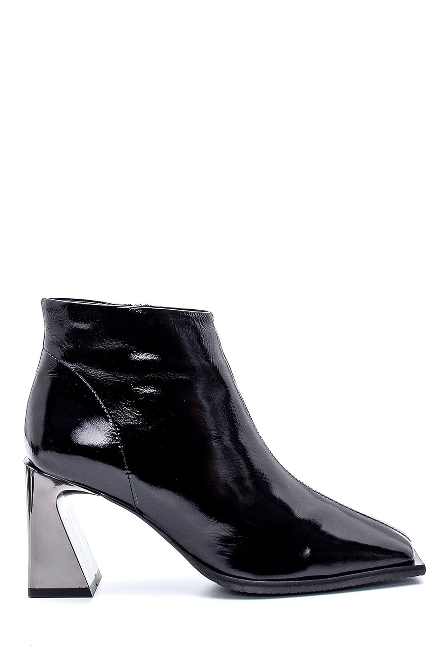 Women's Leather Patent Leather Heel Detailed Boots 20WFD115816 | Derimod