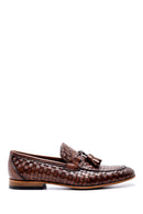 Men's Leather Knit Pattern Loafer | Derimod