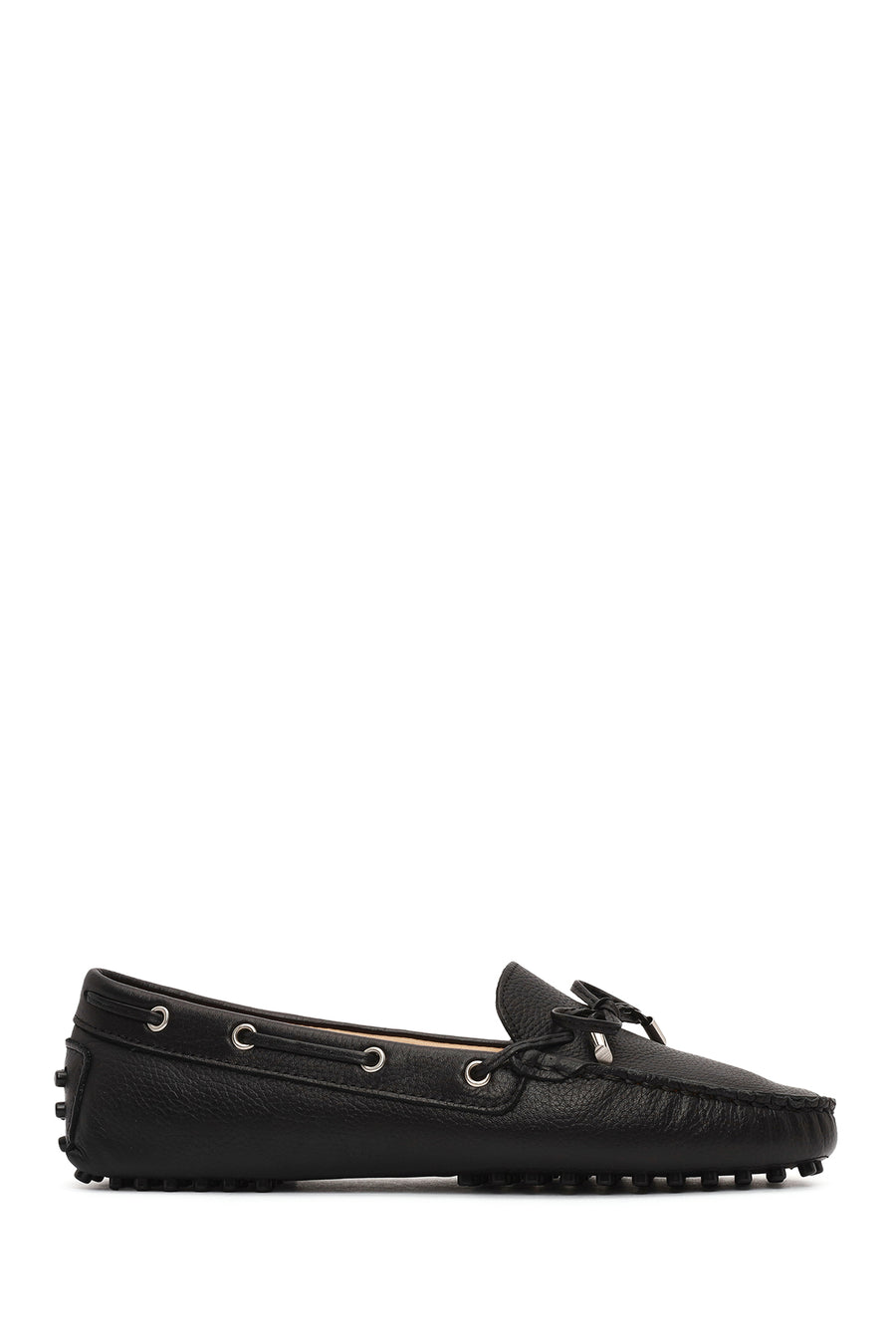 Woman Black Leather Loafer 26PFD2903FT | Derimod