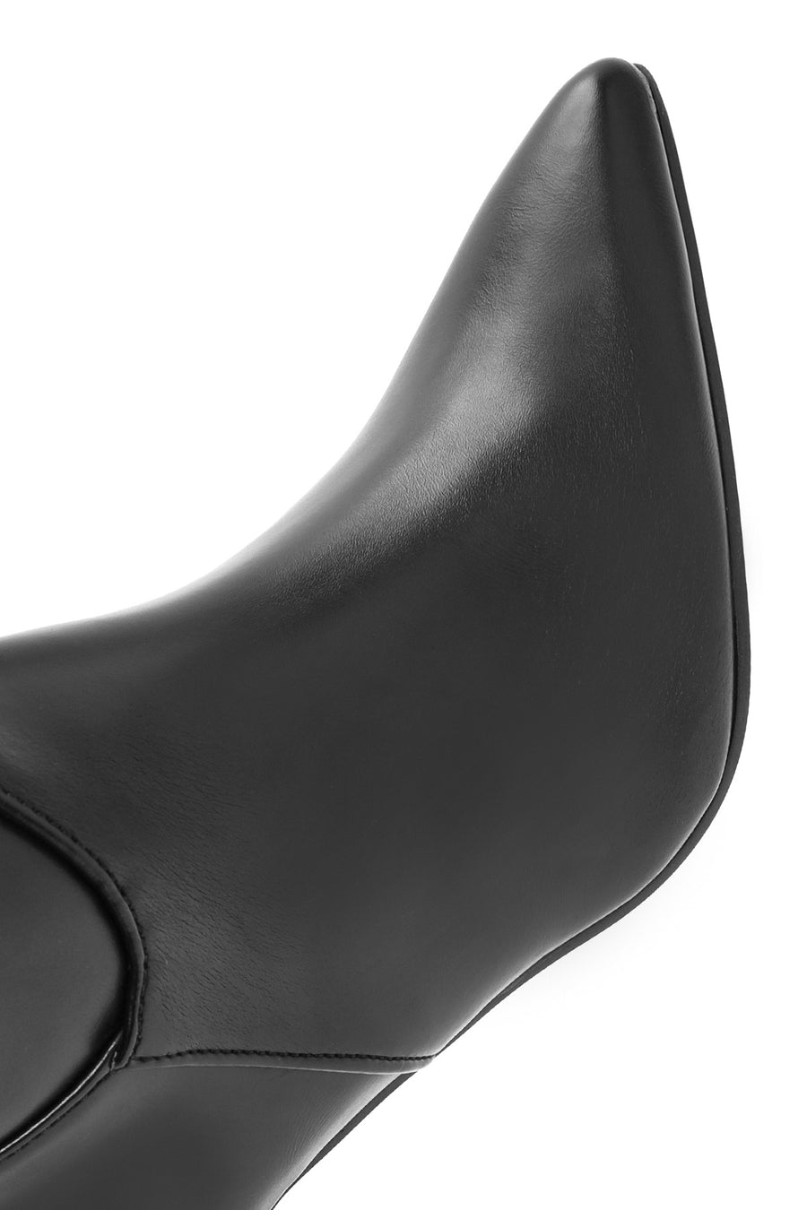 Women's Black Zippered Thin Heeled Boots