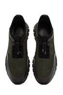 Men's Green Lace-Up Nubuck Leather Casual Sneaker | Derimod