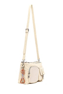 Woman Cream Long-Strap Fabric Crossbody Bag | Derimod