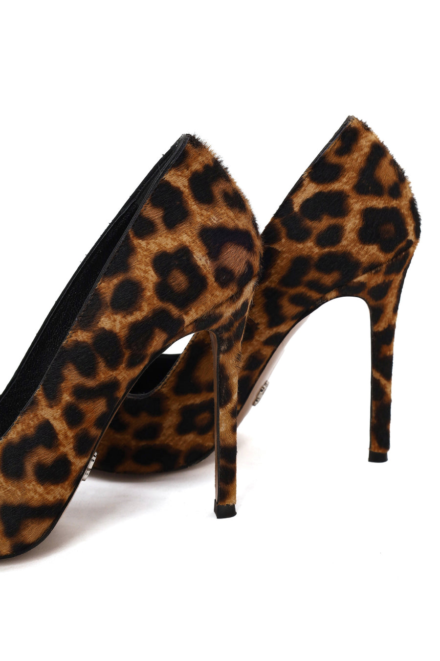 Kadın Leopar Yüksek İnce Topuklu Deri Stiletto