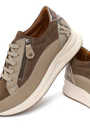 Kadın Vizon Bağcıklı Kalın Tabanlı Deri Sneaker | Derimod