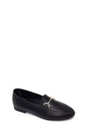 Woman Black Buckled Leather Classic Loafer | Derimod
