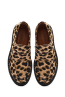Kadın Leopar Deri Maskülen Loafer | Derimod