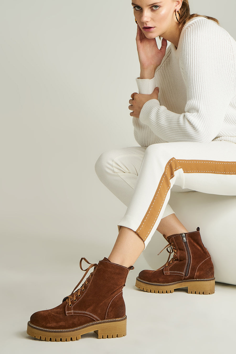 Lace-Up Women's Suede Boots