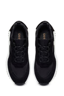 Woman Black Lace-up Thick-Soled Leather Sneaker | Derimod