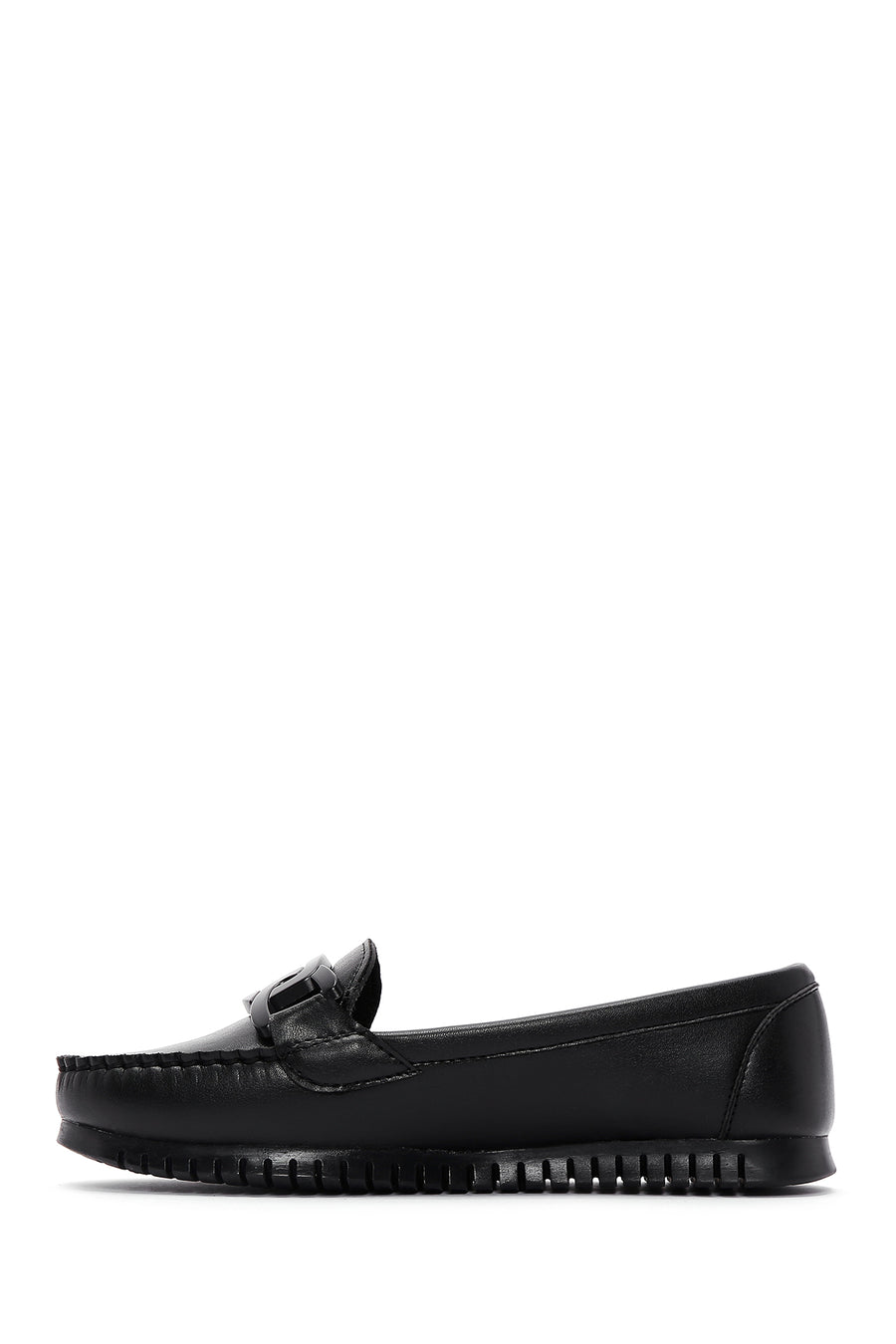 Kadın Siyah Toka Detaylı Loafer