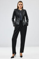 Irina Women's Black Leather Jacket | Derimod