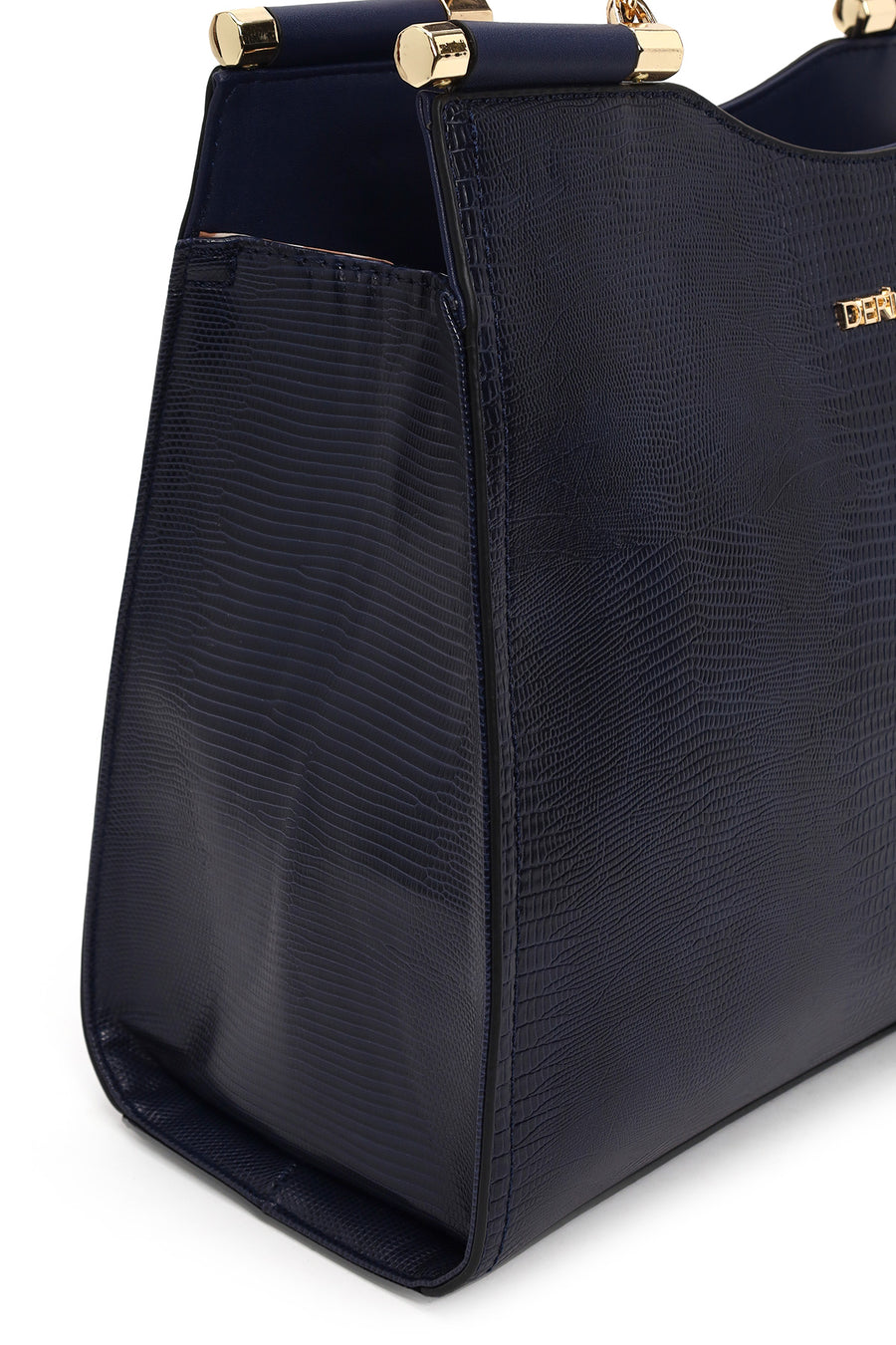 Woman Navy Long-Strap Printed Classic Shoulder Bag