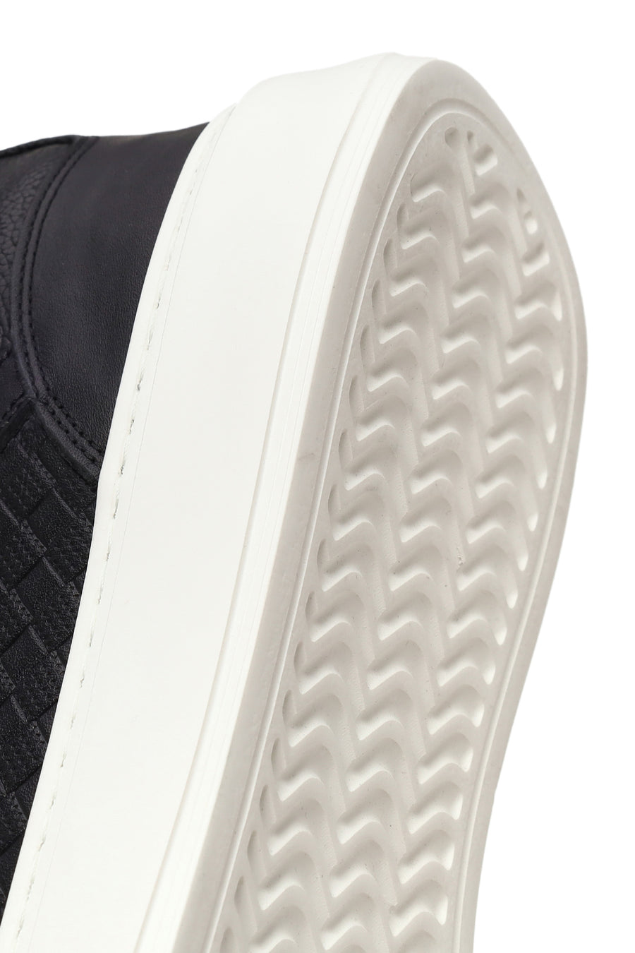 Erkek Siyah Bağcıklı Deri Sneaker