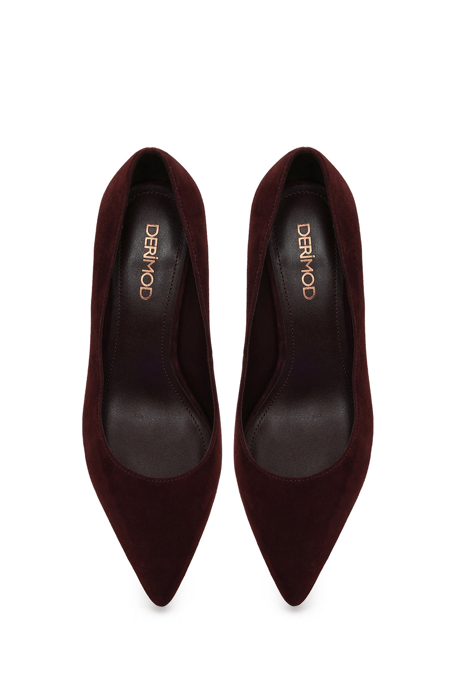 Kadın Bordo Kısa İnce Topuklu Süet Deri Stiletto