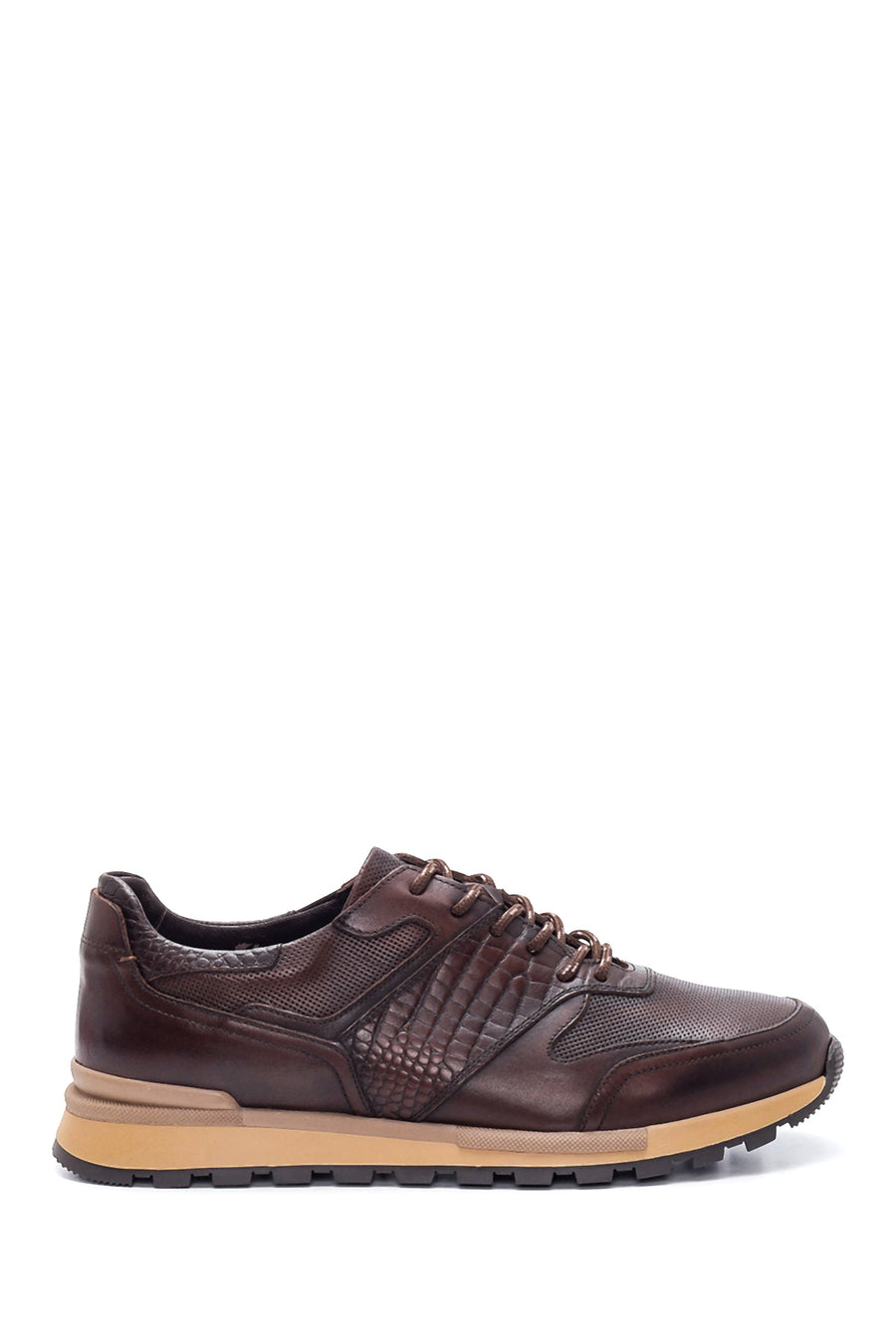 Erkek Kahverengi Deri Baskılı Sneaker 22SFD610314 | Derimod