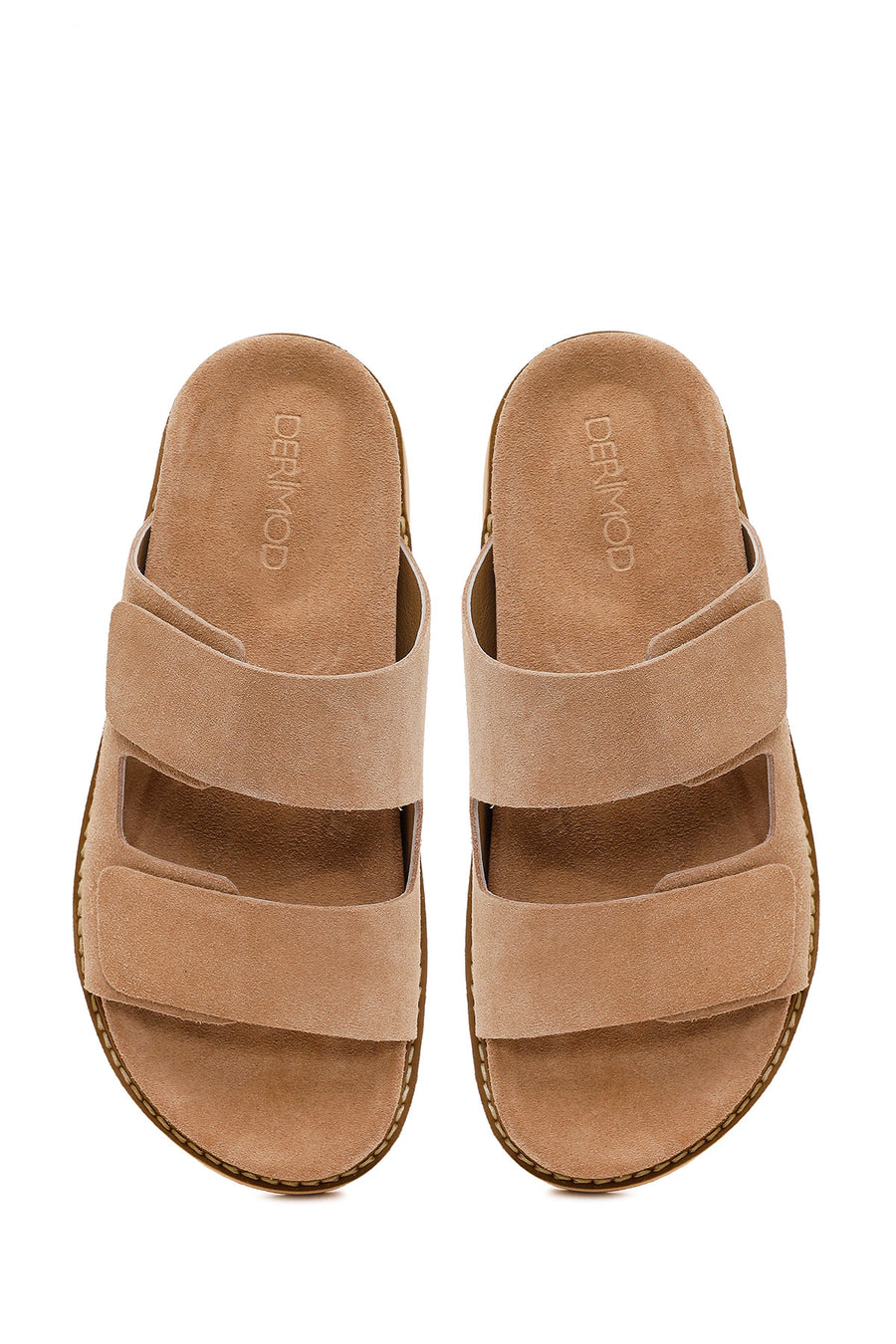 Women's Mink Double Buckle Suede Leather Slippers