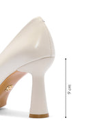 Kadın Bej Topuklu Deri Stiletto | Derimod