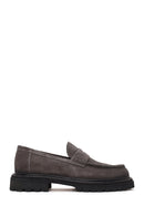 Male Gray Suede Loafers | Derimod
