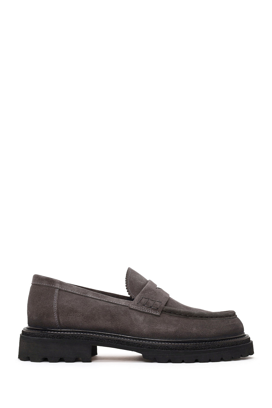 Male Gray Suede Loafers WM750023DS | Derimod