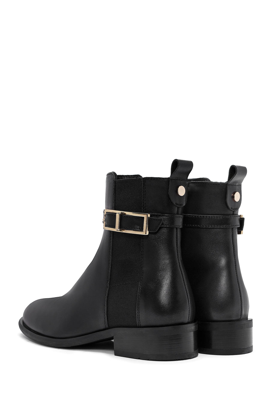Women's Black Zippered Leather Boots