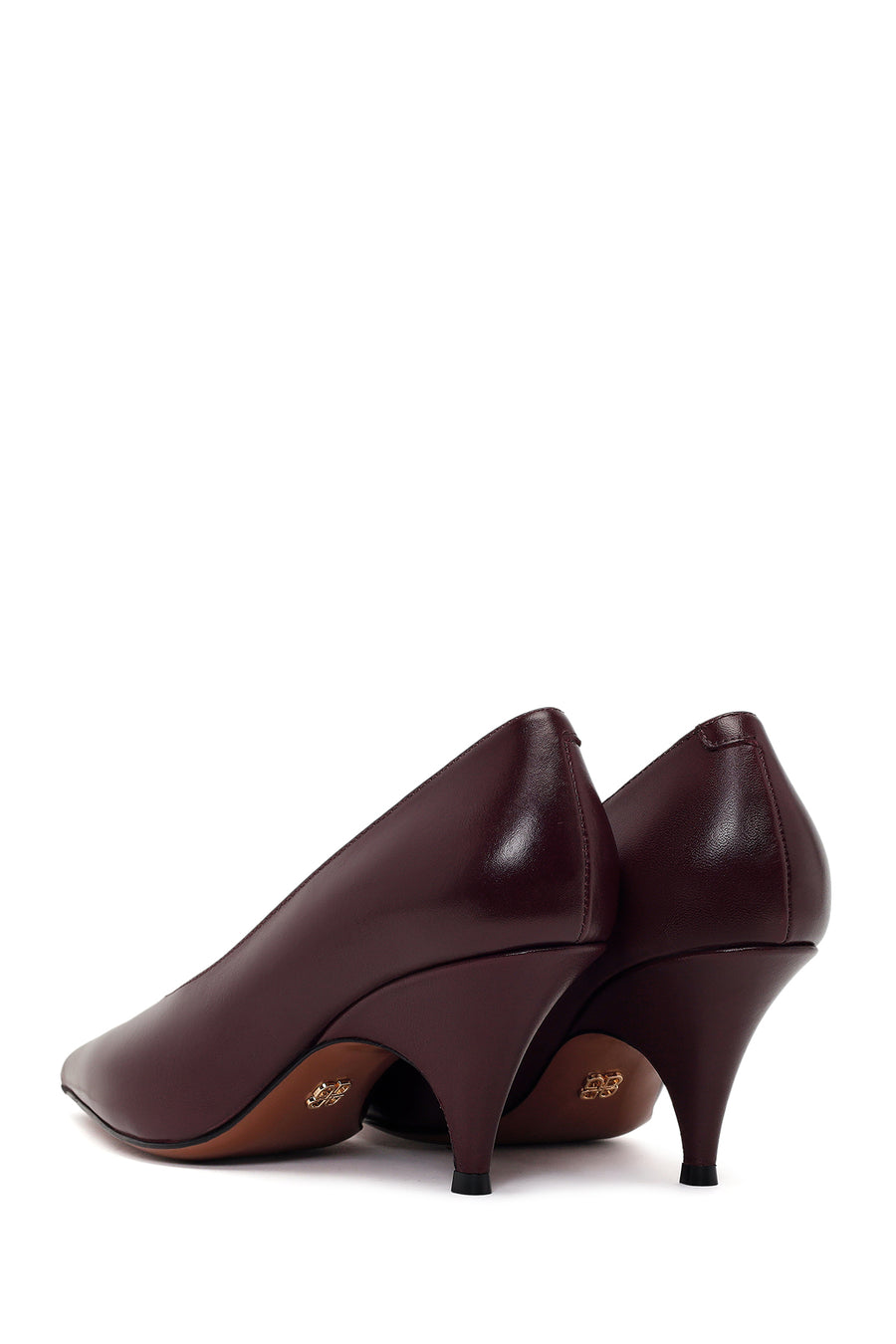 Kadın Bordo Topuklu Deri Stiletto
