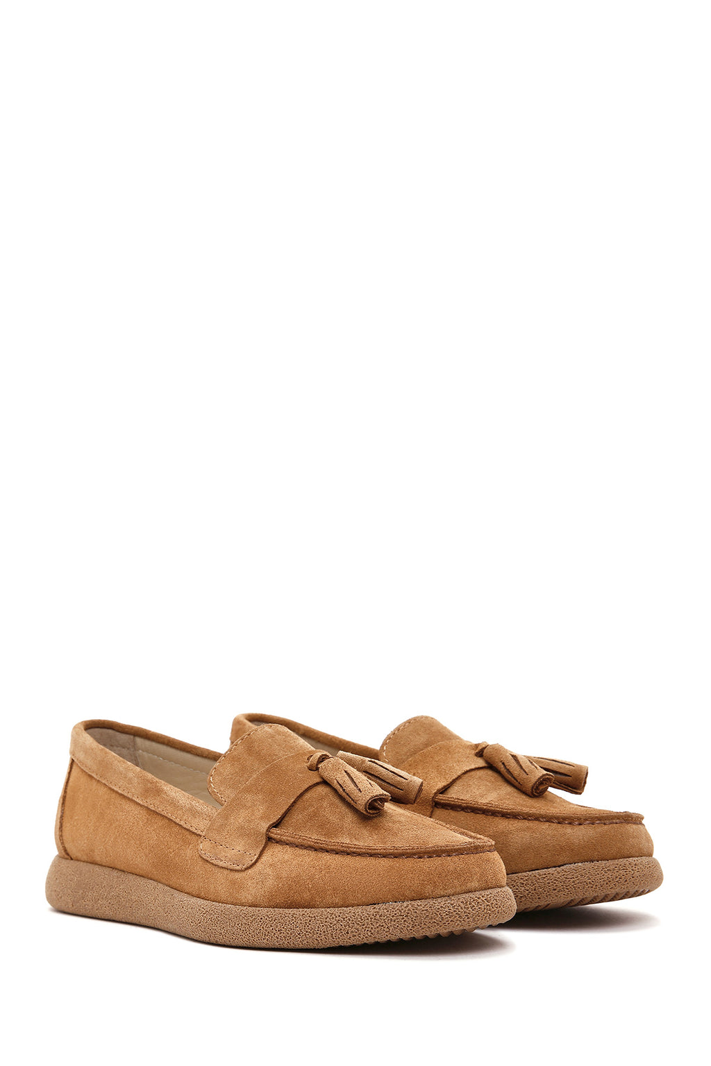 Kadın Taba Süet Deri Konfor Loafer