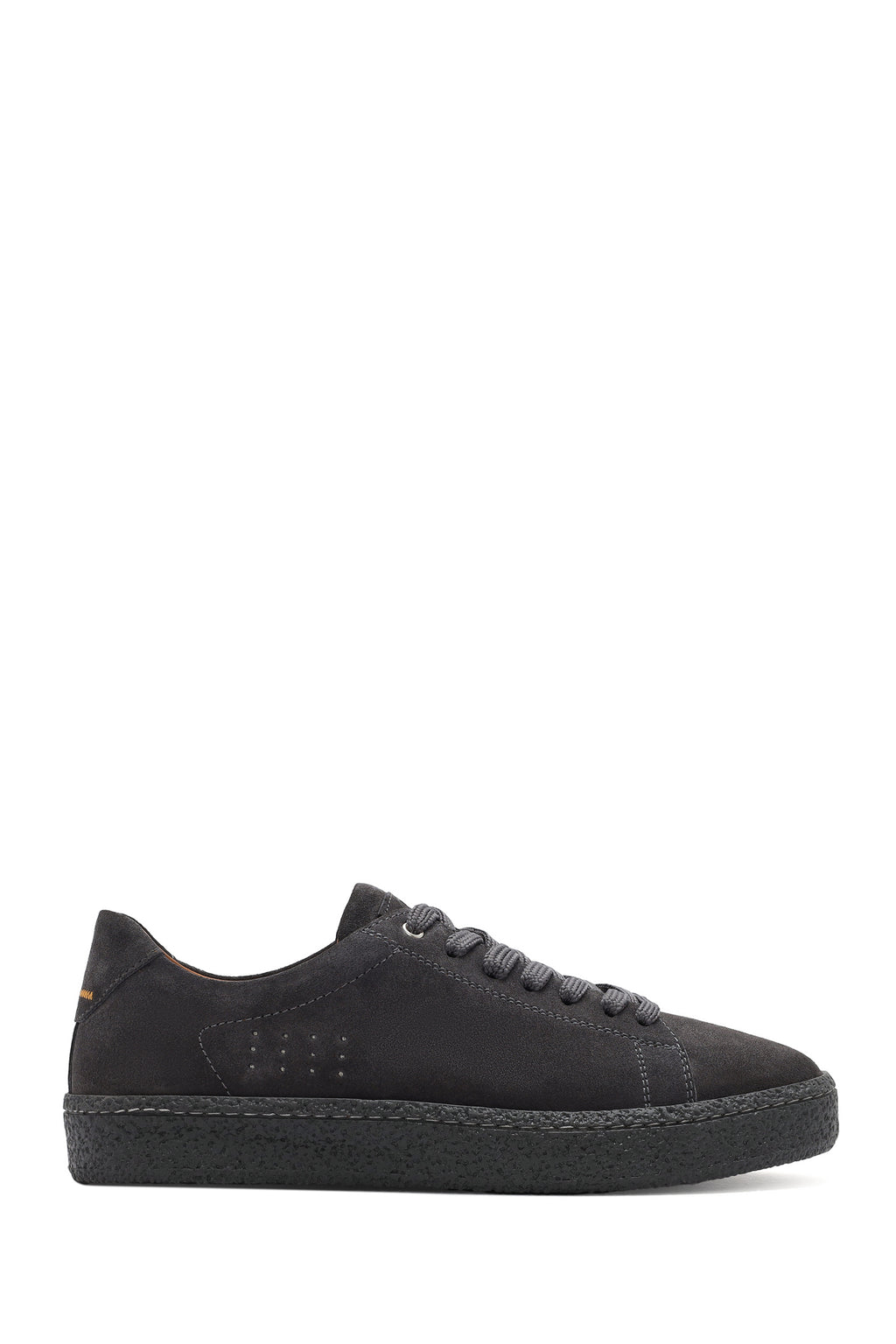 Erkek Gri Bağcıklı Süet Deri Sneaker