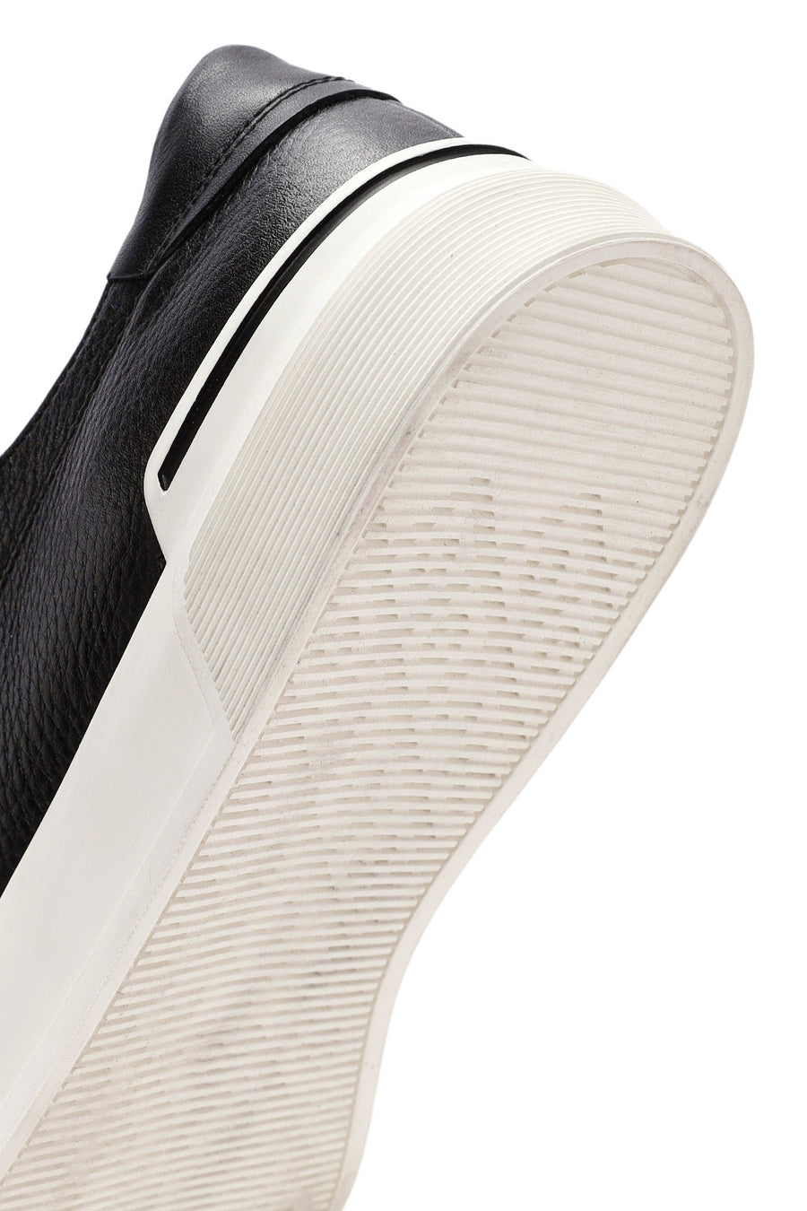 Erkek Siyah Bağcıklı Deri Sneaker