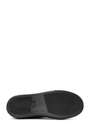 Erkek Siyah Bağcıklı Deri Sneaker | Derimod