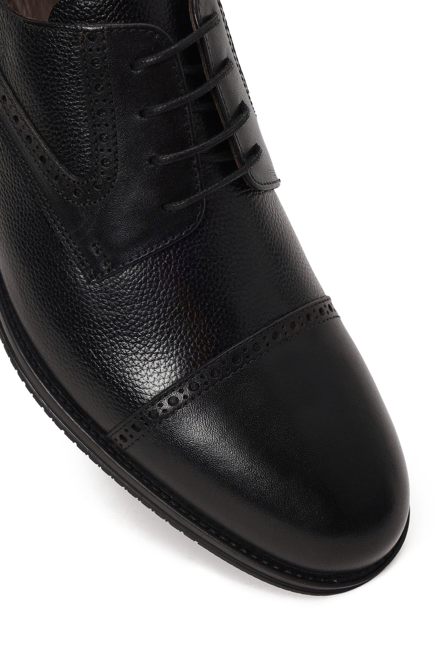 Male Black Lace-Up Leather Casual Shoes