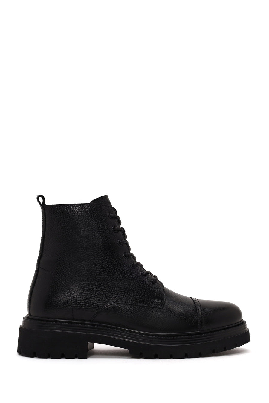Male Black Lace-up Zip Closure Leather Casual Boots WM710027DF | Derimod