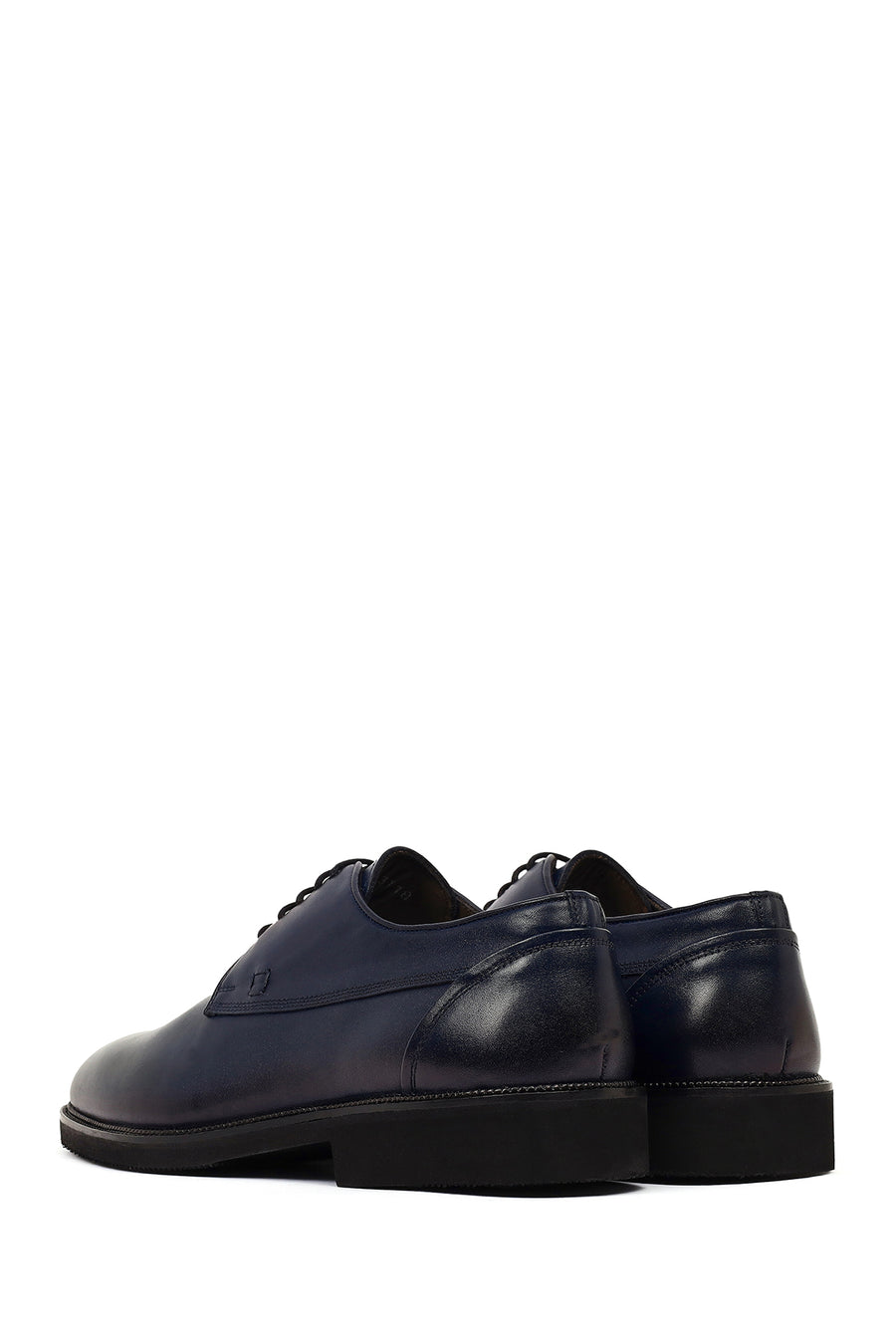 Men's Navy Blue Lace-up Leather Casual Shoes