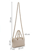 Woman Cream Printed Mini Crossbody Bag | Derimod