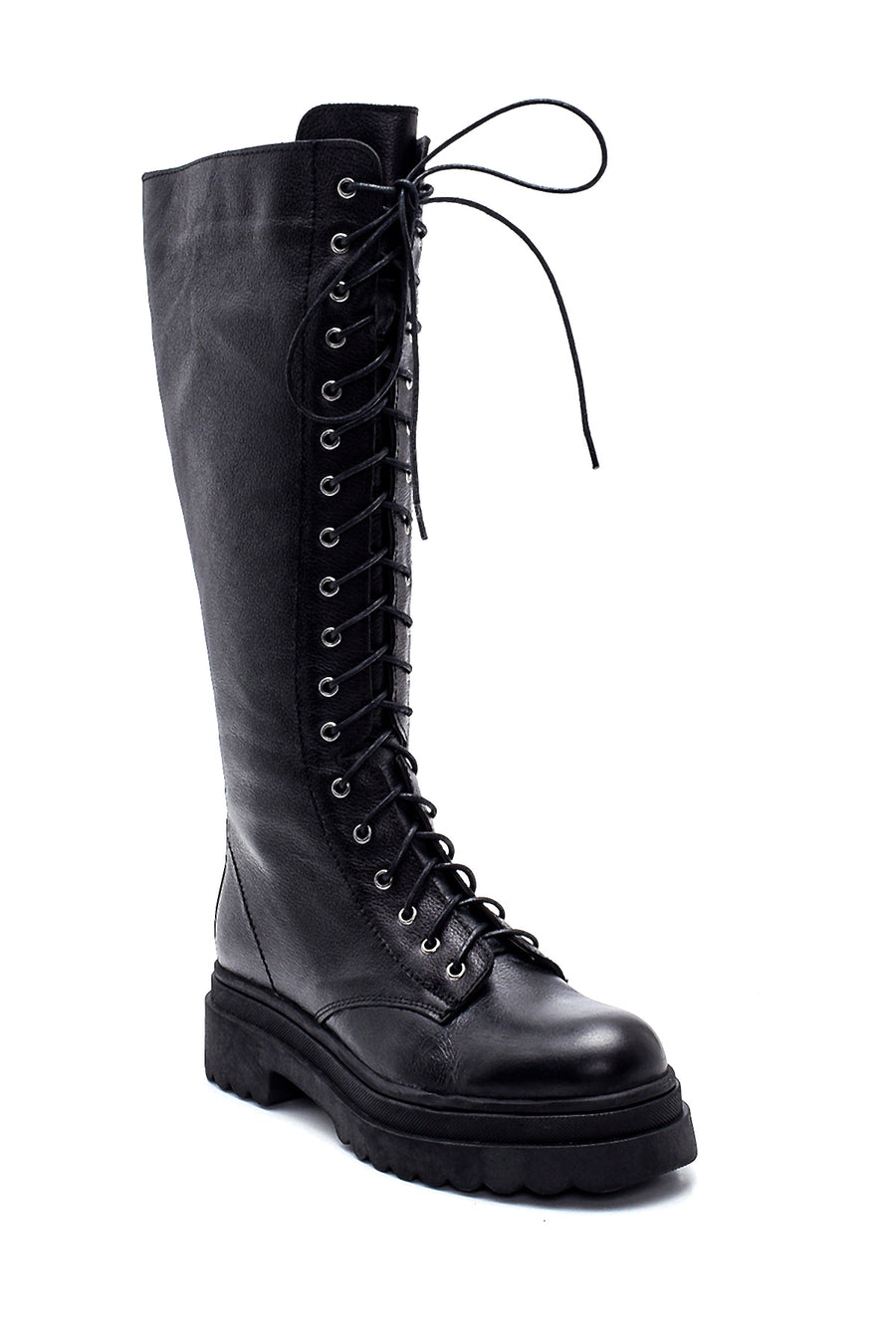 Women's Leather Casual Lace-Up Boots