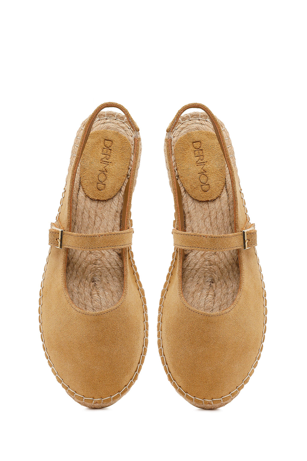 Kadın Camel Tokalı Süet Deri Espadril