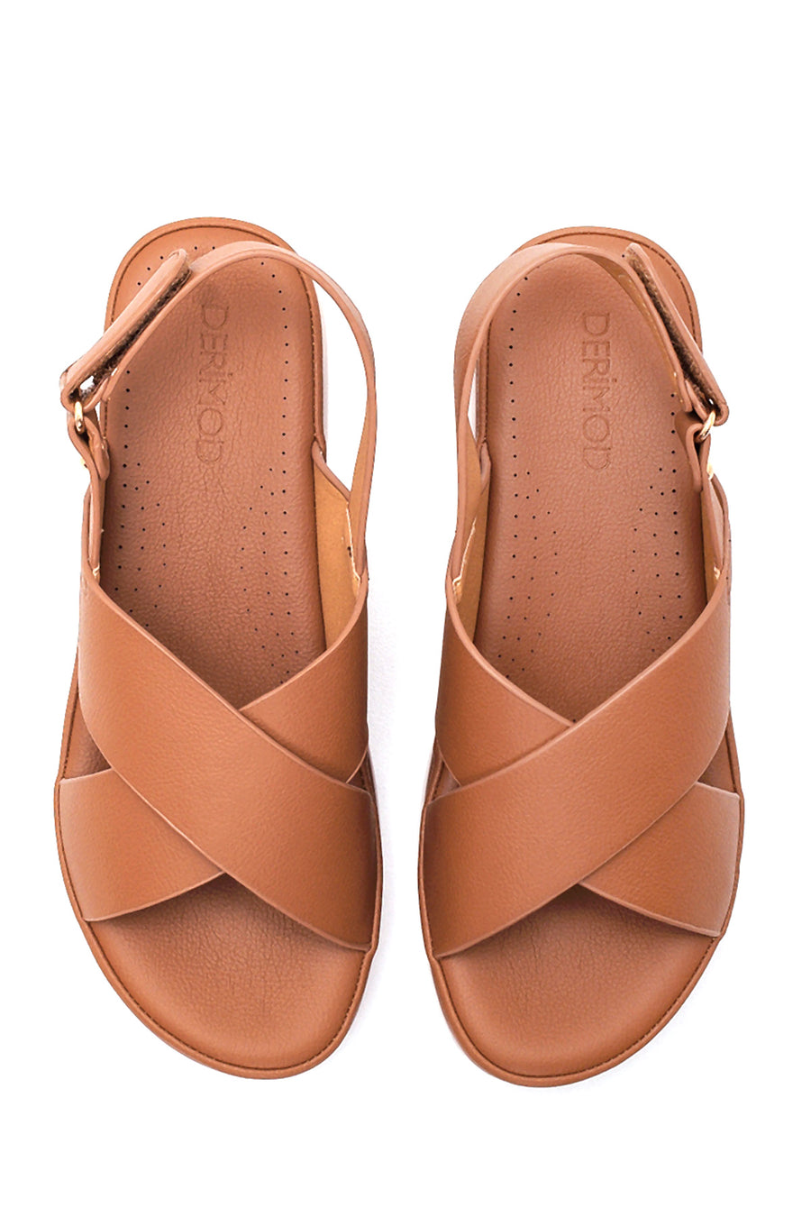 Women's Tan Thick Sole Comfort Sandals
