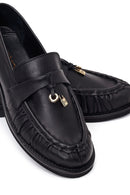 Kadın Siyah Deri Maskülen Loafer | Derimod