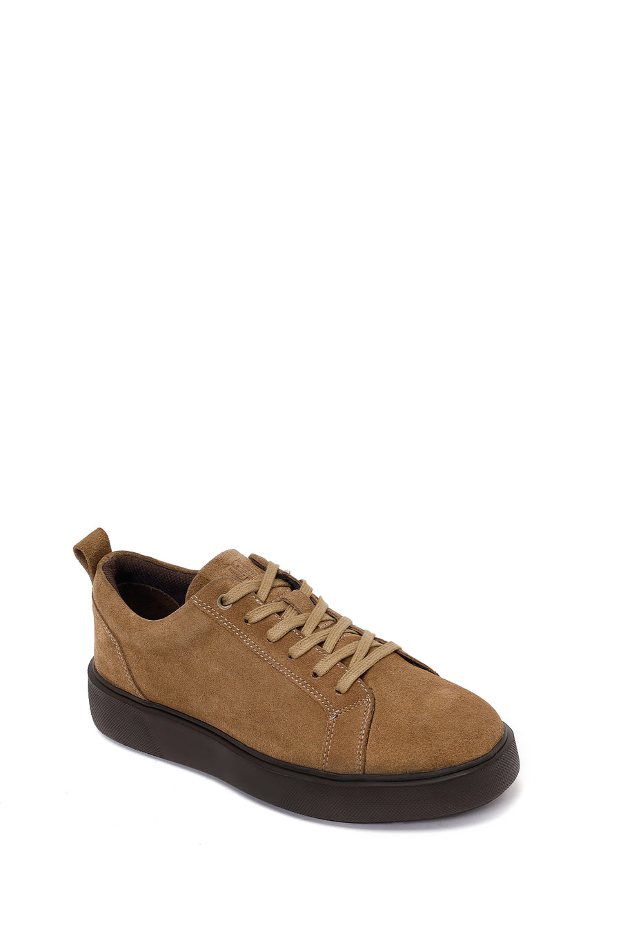 Male Brown Lace-Up Thick-Soled Suede Leather Sneaker